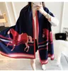 Fashion Winter Scarf Women Cashmere Warm Foulard Lady Horse Scarves Thick Soft Bufanda Shawls Wraps 2019 New