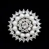 Crystal Diamond brooch pins Party Pearl flower bouquet brooches Business suit dress top corsage for women fashion jewelry will and sandy gift