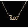 Gepersonaliseerde letter Zodiac ketting constellatie kettingen Aangepaste roestvrij staal Oude Engelse ketting sqcbnr dhseller2010