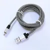 Nylon Braid USB Type C-kabel för Samsung Note 20 S20 S10 S9 A51 Telefon Fastladdningssladd USB-C Datakabel för Xiaomi Huawei med detaljhandeln
