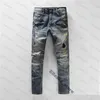 Heren designer jeans Distressed Ripped Biker Slim Fit Motorcycle Bikers Denim voor heren S Fashion Mans zwarte broek Pour Hommes