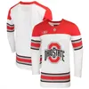 College Hockey Wears Custom NCAA Ohio State Buckeyes valfritt namn nummer herr ungdom ishockey tröjor Personlig broderi College Big Ten Stitched