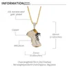 Chokers Cubic Zircon Gold Large Shoe Pendant Halsband Hip Hop Street Style Stål Rostfritt stål Framkedja1