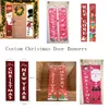 Striscioni per porta di Natale personalizzati all'ingrosso 180x30cm Stampa digitale in poliestere 100D Logo di design di alta qualità appeso per porta