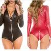 Seksi spandex bodysuit tays kasık fermuarlı catsuit giyim açık çıplak göğüs bayanlar tulumlar deri kumaş leotard sexi 220226