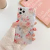 Small fresh flower mobile phone case for 12 11 pro max mobile phone case iP 8plus shell pattern ring buckle