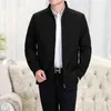 Märke Casual Jacket Enkel toppfjäder medelålders och äldre Mäns Stand Collar Business 211217
