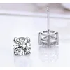 نساء Zircon Diamond Stud أقراط فضية كريستال امرأة زفاف أذن الأذن هدية الأزياء ويل و Sandy