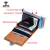 RFID Blockeringsskydd Men ID Kreditkort Holder Wallet Leather Metal Aluminium Business Bank Case Case Creditkort Korthållare LJ26208351