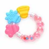 2022 Färgglada Bell Pacifiers Rattle Toys Teether Stick Söt Silikon Teething Bite Molar Rod Infant Baby Toy