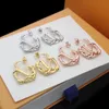 Fashion Women Necklace Designers Jewelry 18K Gold Plated V Letter Pendants Necklaces And Earrings Set For Womens Wedding Jewelry