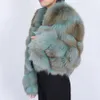 Oftbuy luksusowy nowa marka mody mody Srebrna prawdziwa futrzana płaszcz zimowa kurtka Kobiet Naturalny lis futra odzież wierzchnia streetwear
