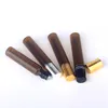 100 Pieces/Lot 10ML Portable Essential Oil Bottles Roller Amber Glass Bottle Refillable Perfume MINI Cosmetic Container