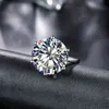 Anillo de boda de compromiso con solitario de diamante simulado de 10 quilates, anillo de color plata para mujer 220113