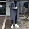 2020 зимняя мужская мода Trend шерстяные смеси сгущенные Parkas Свободные кашемировые куртки длинные пальто повседневной хлопковой мягкой одежды M-XL LJ201106