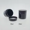 Atacado 60 ml plástico preto Garrafa frasco recarregáveis ​​cosmético creme liso frascos vazios recipientes cosméticos baratos
