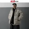 LAPPSTER Männer Japanische Streetwear Leder Pufferjacke Herren Hip Hop Schwarz Winter Bubble Jacken Mäntel Paar Koreanische Parka 201203