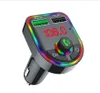 F5 F6 Zzendders RGB ARGICT LICHT CAR MP3 Player Bluetooth 5.0 FM Wireless HandsFree Kit 3.1A