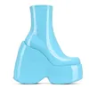 Autumn Winter New Candy Color Fashion Sexy Patent Martin Boots Platform Tjock High Heel Wedges Womens Shoes Red Big Size