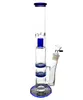 12 Inch Glass Water PipeAssorted Color Blue Glass Bong Two Layer Percolators 3 Mass Comb Filter And 1 Perc Water bongs Hookahs 18MM Joint