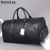 الرجال الجلود Westal100٪ نساء حقيبة سفر حقيقية حمل حقيقي على اليد لاج s الكتف كبير S. 202211