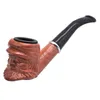 Madeira clássica feita fumar tubo barbudo homem velho com alça longa e boca plana erva seca do tabaco 24 a40