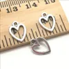 Lot 100pcs Mini Heart Antique Silver Charms Pendants Jewelry Making DIY Keychain Pendant For Bracelet Earrings 11*8mm DH0831