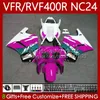 Fairings Kit For HONDA RVF VFR 400 VFR400 R 400RR 87-88 Body 78No.145 VFR400R RVF400R NC24 V4 RVF400 R 1987 1988 VFR 400R VFR400RR 87 88 Motorcycle Bodywork White Rose
