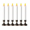 6 peças Flameless conduziu velas de cônicas com luz amarela cintilando por interruptor de pressão, velas elétricas para decoração de casamento H1222