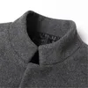 Ruelk 2020 Sonbahar ve Kış Erkekleri Yün Paltosu Orta Uzun Trench Ceket Klasik Düz Renk Baskı Plus Kalınlaştırma Ceketi LJ201110
