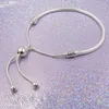Braccialetti con ciondoli 2021 Catena a serpente regolabile classica color argento si adatta al collegamento di perline per gioielli di moda da donna253B