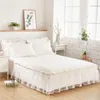 Neue luxuriöse weiße Bettwäsche-Sets für Kinder Mädchen Queen Twin King Size Bettbezug Spitze Bettrock Set Kissenbezug Hochzeit Bettwäsche C0223
