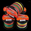 4 soportes 100M/300M/500M/1000M Líneas de pesca Multicolor 4 tejidos Línea trenzada disponible 6LB-100LB Línea de pesca de PE de 4 tejidos Strong1