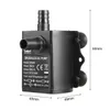 USB DC5V 4.8W Ultra-quiet Mini Brushless Water Pump Waterproof Submersible Fountain Aquarium Circulating 300L/H Lift 300cm Y200922