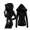 Gothic Punk Print Hoodies Sweatshirts Women Long Sleeve Jacket Zipper Coat Autumn Winter Women Casual Hoodie Oversized Hood 201104