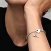 100 ٪ 925 sterling Silver Moments Heart T-Bar Snake Snor Bracelet Fit Authentic European Dangle Charm Wedding Wedding302p