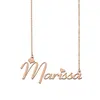 Marissa nom collier pendentif personnalisé personnalisé pour femmes filles enfants meilleurs amis mères cadeaux plaqué or 18 carats en acier inoxydable bijoux cadeau