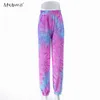 Mnealways18 Fashion Tie Dye Pants Spring Sweatpants Women High Waist Trousers Woman Casual Loose Pants Joggers Streetwear Summer T200516