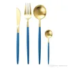 Högkvalitativ sliver guld dinnerware rostfritt stål bestick gaffelskedar kniv för daglig användning eller resor grossist LX2202