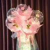 Palloncino luminoso a LED Bouquet di rose Trasparente Bobo Ball Rose Regalo di San Valentino Compleanno Decorazione della festa nuziale Palloncini2074