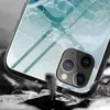 Gradient Marble Tempered Glass Anti-Drop Phone Väska till iPhone 13 Pro Max 12 Mini 11 XS Max XR 8 7 Plus x SE-lock