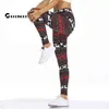 CHRLEISURE Frauen Weihnachten Leggings Ultra Soft Yoga Hosen Druck Fitness Push Up Sportswear Party Hosen Knöchel Länge H1221