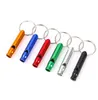 Métal Sifflet Porte-clés Portable Autodéfense Porte-clés Anneaux Titulaire Voiture Porte-clés Accessoires Camping En Plein Air Survie Mini Outils Promotion Cadeau En Gros