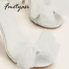 Satin Talons Femmes Sexy Papillon-noeud Rome Boucle Sangle Dames Pompe Élégant Blanc Chaussures De Mariage Plus La Taille 42