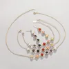4 pezzi/set gioielli in cristallo arcobaleno naturale per donna collana braccialetto orecchini cavigliera set moda festa fine gioielleria