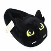 Pantoufles en peluche unisexe Anime Cartoon Comment entraîner votre style de dragon hiver chaud doux PP coton noir maison pantoufles moelleuses chaussures Y200106