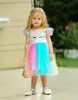 2 3 4 5 Cute Baby Girl Abiti estivi Moda Unicorno Tutu Dress Bambino Viola Rosa Blu Paillettes Kids Party Abiti Frock LJ200923