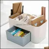 Förvaringslådor Bins Hem Organisation Huskee Garden PP Desktop Kosmetisk Box Small der Plastbord Makeup Case Badrum Smycken Boxs Mti