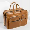 Luufan Soft Genuine Leather Mens Business Briefcase 15" PC Handbag Male Real Leather Retro Briefcase Bag Crossbody Bag Men1
