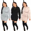 Güz Kış Giyim Kadın Hoodie Elbise Uzun Kollu Kapşonlu Tek Parça Elbise Artı Boyutu 2XL Kazak Tişörtü Moda Hoodies Top 4210